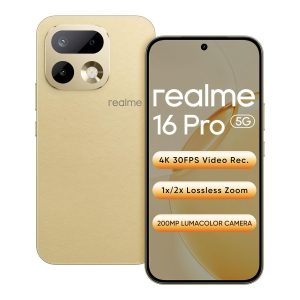 realme 16 pro 5g smartphone 12+256gb master gold, 144hz amoled display,7000mah battery,80w supervooc, 200mp primary camera 50mp front camera, mediatek 7300 max processor,ip69