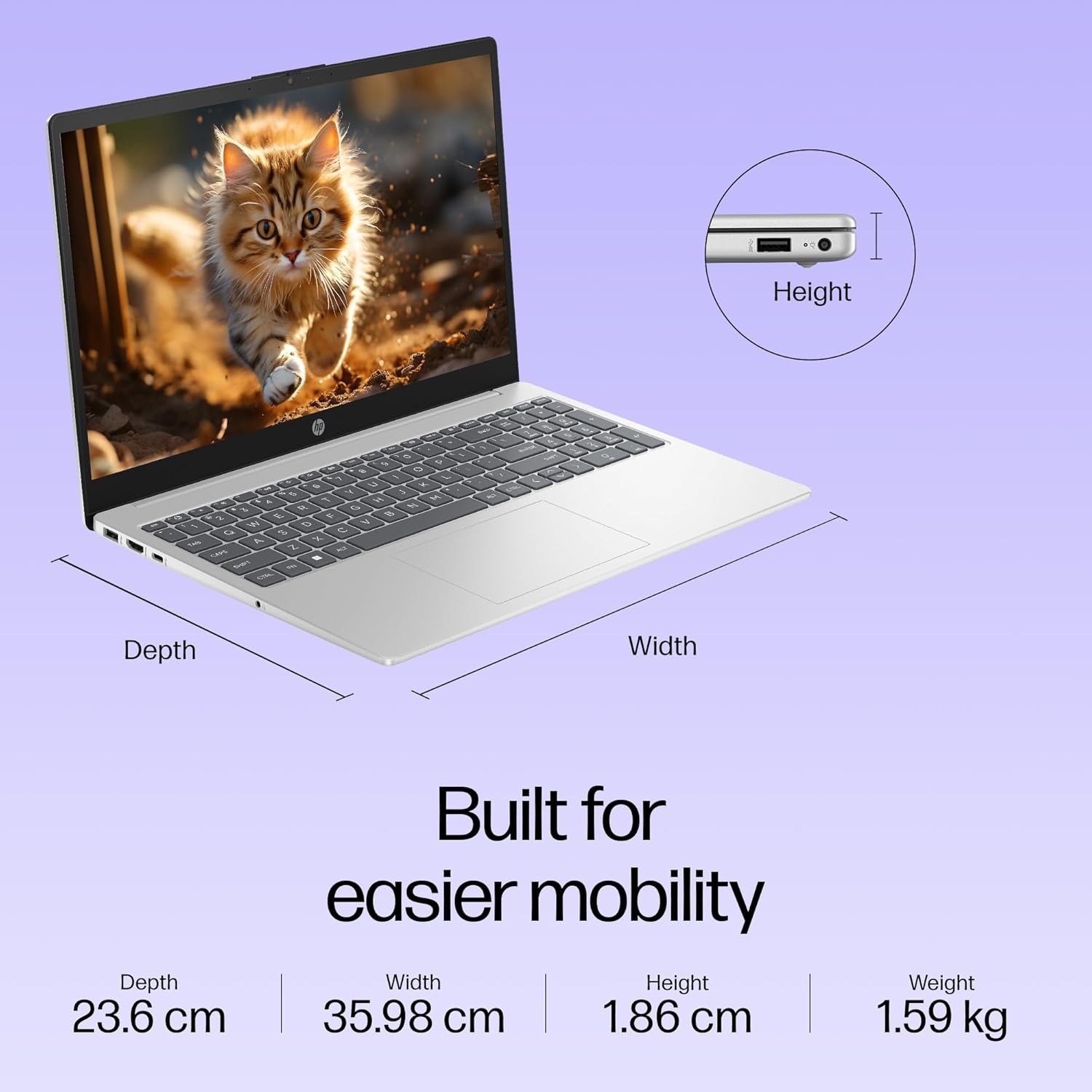 hp 15, 13th gen intel core i3 1315u (12gb ddr4, 512gb ssd) fhd, anti glare, micro edge, 15.6''/39.6cm, win11, m365 basic(1yr)* office24, silver, 1.59kg, fd0573tu, fhd camera w/shutter laptop hp 15, 13th gen intel core i3 1315u (12gb ddr4, 512gb ssd) fhd, anti glare, micro edge, 15.6''/39.6cm, win11, m365 basic(1yr)* office24, silver, 1.59kg, fd0573tu, fhd camera w/shutter laptop